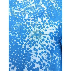 Boden Women Blue Dandelion Print Wide Leg Cotton Blend Cropped Pants Size 16